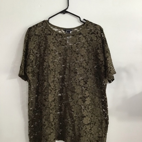 Mango suit lace tunic top size S NWOTColor dark olive green - Picture 1 of 5